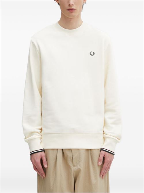 Felpa uomo Fred Perry girocollo panna basic FRED PERRY | M753584A